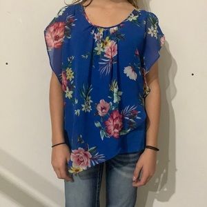 Women’s blue flower dress!